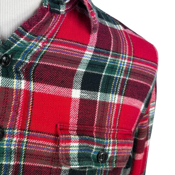 Polo Ralph Lauren Flannel Shirt Men's Large Red Plaid Cotton 2 Pockets Button Up - Picture 3 of 12